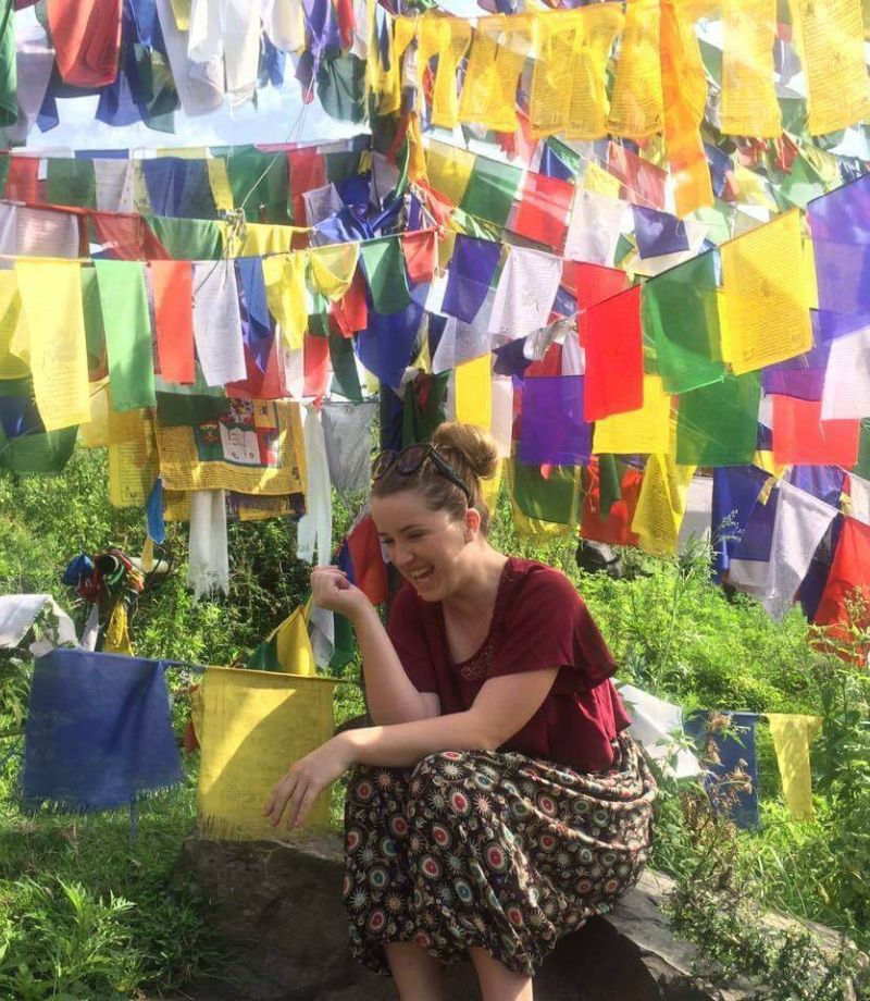 Colourful prayer flags in Dharamsala, India